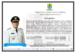 PENGUMUMAN TERA ULANG DI UPT METROLOGI LEGAL DISPERINDAGKOP UKM