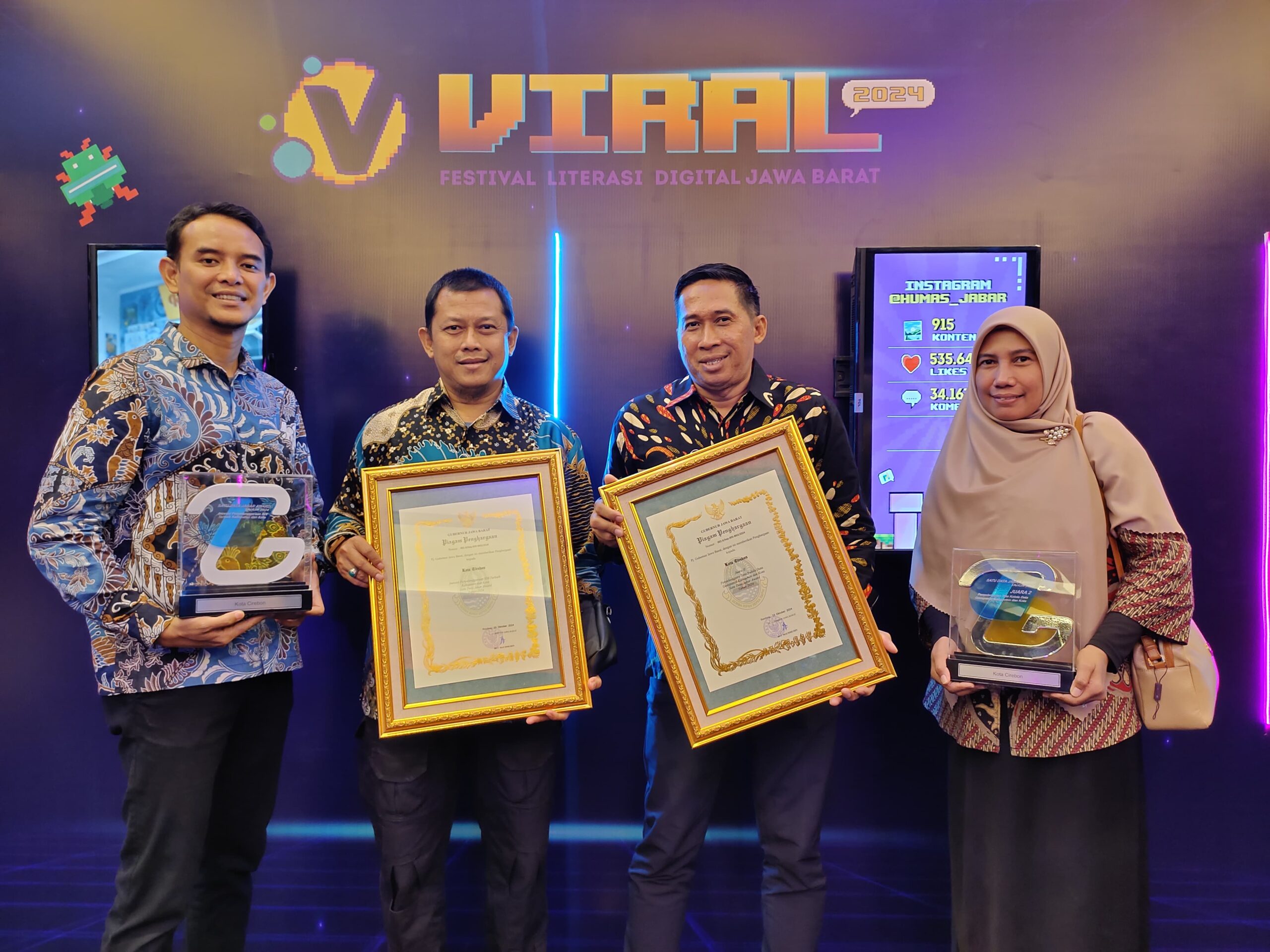 Komitmen Menuju Data Berkualitas: Kota Cirebon Menyabet Dua Penghargaan pada Ajang Satu Data Jabar Awards